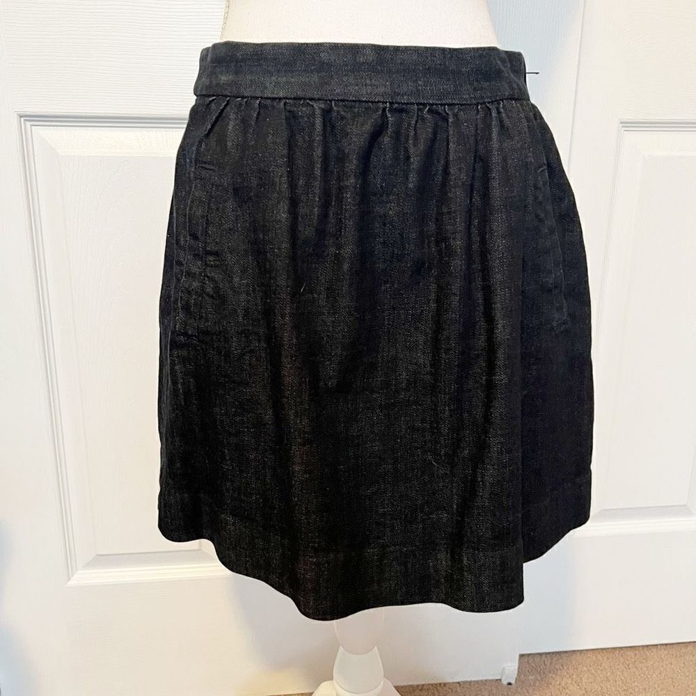 J. Crew Dark Wash Denim A-Line Mini Skirt With Pockets Size 4